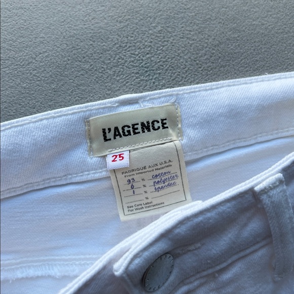 New L'AGENCE Ruth High-Waisted Straight Jeans in Blanc Size 25 - Picture 5 of 6